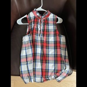 J.Crew plaid cotton poplin tank